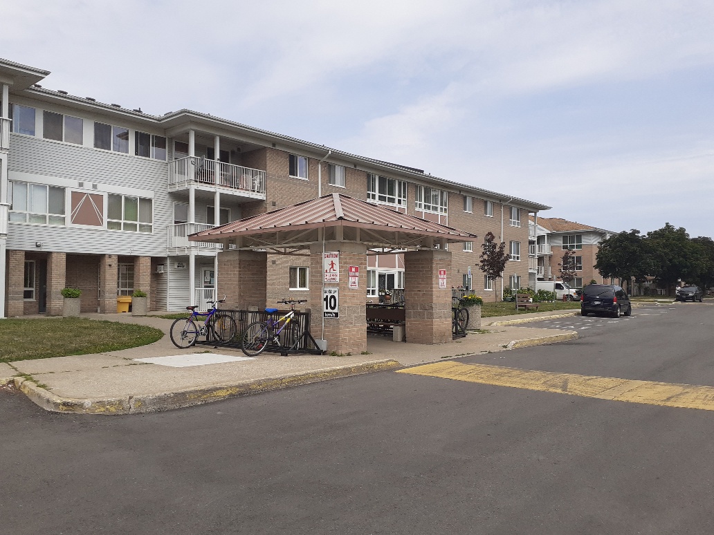 Front entrance exterior with bike racks in view